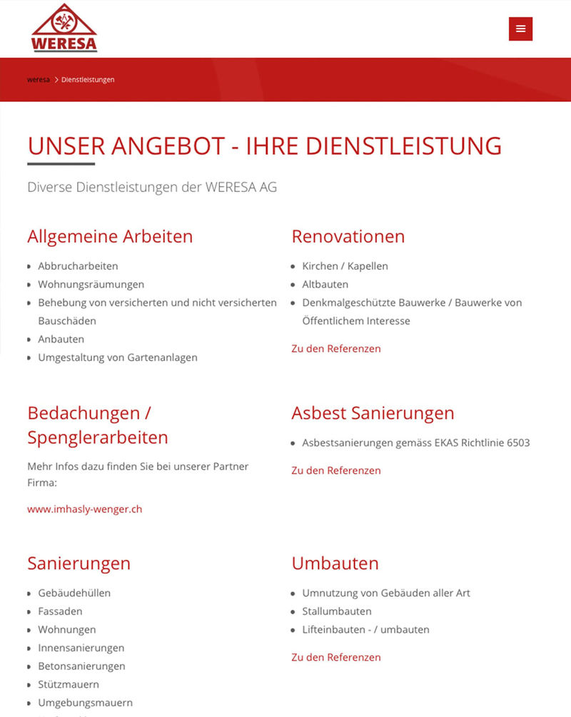 Website Weresa AG