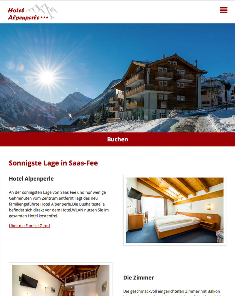 Website Hotel Alpenperle Saas-Fee Website Hotel Alpenperle Saas-Fee