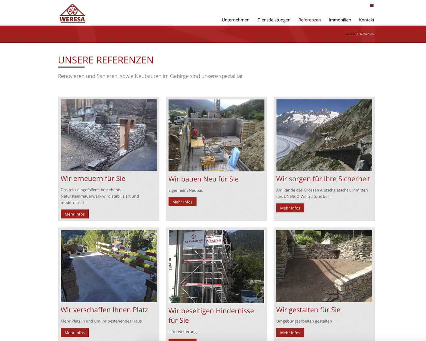 Homepage Weresa AG