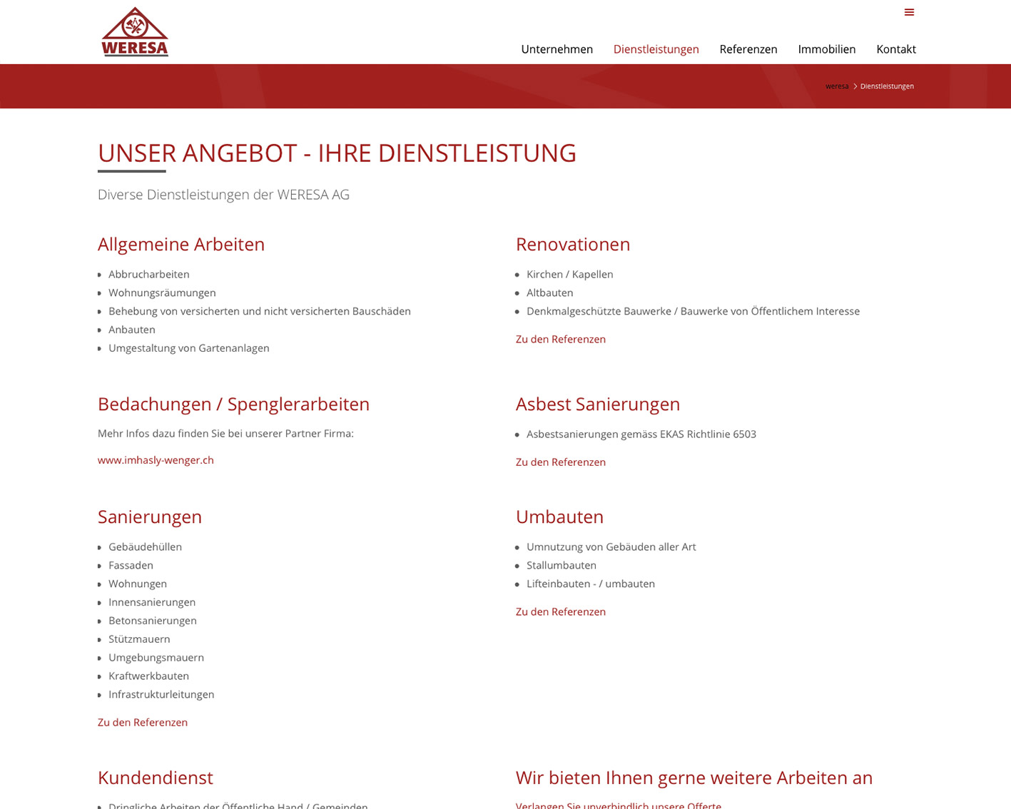 Website Erstellung Weresa AG